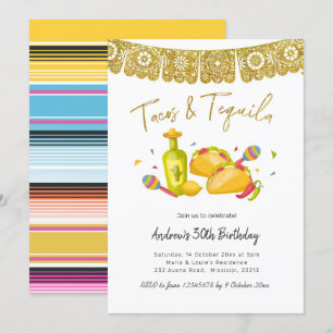 Invitation d'anniversaire Tacos et Tequila Fiesta