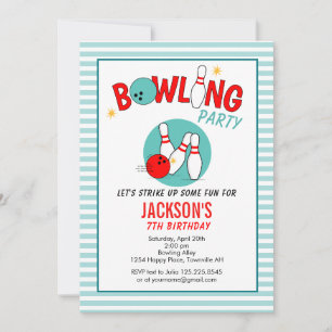 Invitation d'anniversaire teal rouge pour une fête