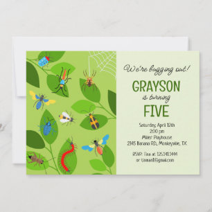 Invitation d'anniversaire thème Bugs et Bugs