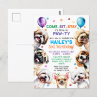 Invitation d'anniversaire Thème Chien 3 ans