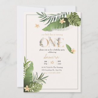 Invitation d'anniversaire thème nature fleurs