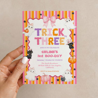 Invitation d'anniversaire Thrick ou Trois pour fil