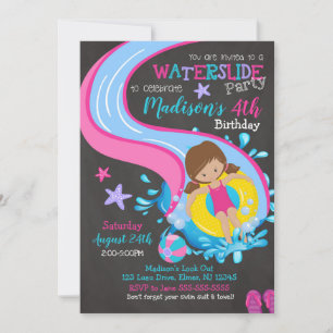 Invitation d'anniversaire Toboggan aquatique / Fêt