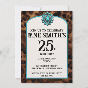 Invitation d'anniversaire Tortue et Turquoise de l