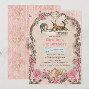 INVITATION D'ANNIVERSAIRE TOUT ÂGE - Alice au pays