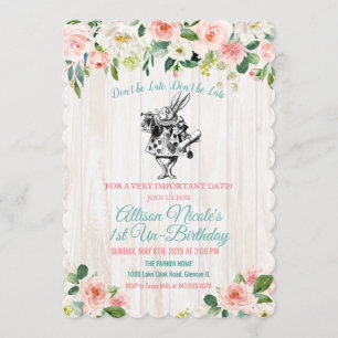INVITATION D'ANNIVERSAIRE TOUT ÂGE - Alice au pays