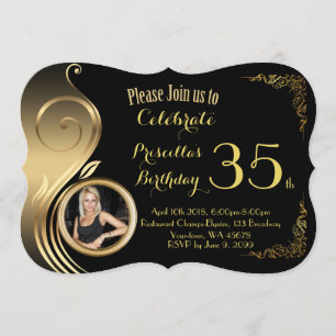 Invitation d'anniversaire, tout âge, style Gatsby