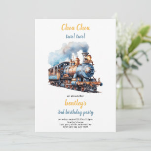 invitation d'anniversaire train chou chou