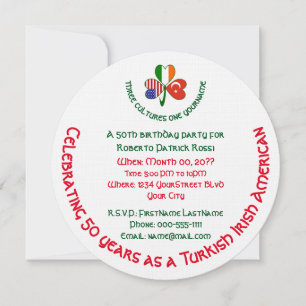 Invitation d'anniversaire trèfle américano-irlanda