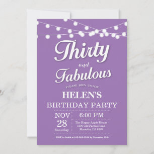 Invitation d'anniversaire trente et fabuleuse Viol