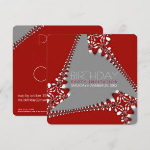 Invitation d'anniversaire tri-abstrait fractal