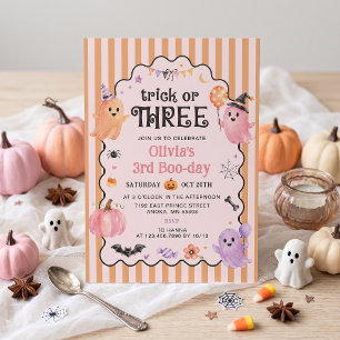 Invitation d'anniversaire trois 3ème avec un fantô