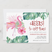 Invitation d'anniversaire tropical pour 60ème