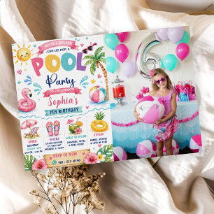 Invitation d'anniversaire Tropical Splish Splash P
