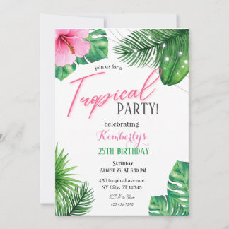 Invitation d'anniversaire tropicale