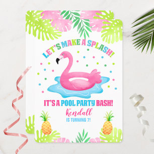 Invitation d'anniversaire tropicale Fête au bord d
