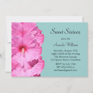 Invitation d'anniversaire tropicale (turquoise)