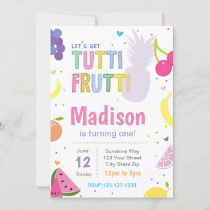 Invitation d'anniversaire Tutti Frutii