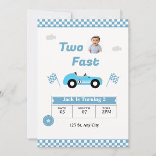 Invitation d'anniversaire Two Fast pour garçon   V