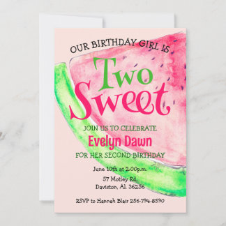 Invitation d'anniversaire Two Sweet
