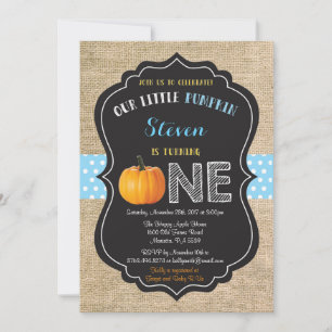 Invitation d'anniversaire un an avec citrouille ga