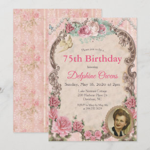 Invitation d'anniversaire victorienne vintage - TO