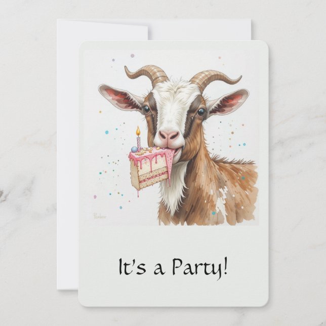 Invitation d'anniversaire "Vieux Bouc" Amusante po (Devant)