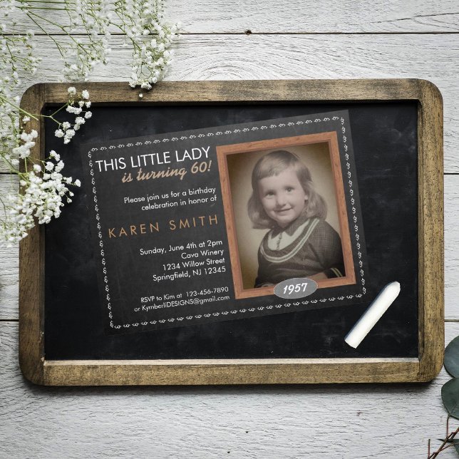 Invitation d'anniversaire vintage Chalkboard (Créateur téléchargé)