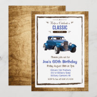 Invitation d'anniversaire vintage de voiture class