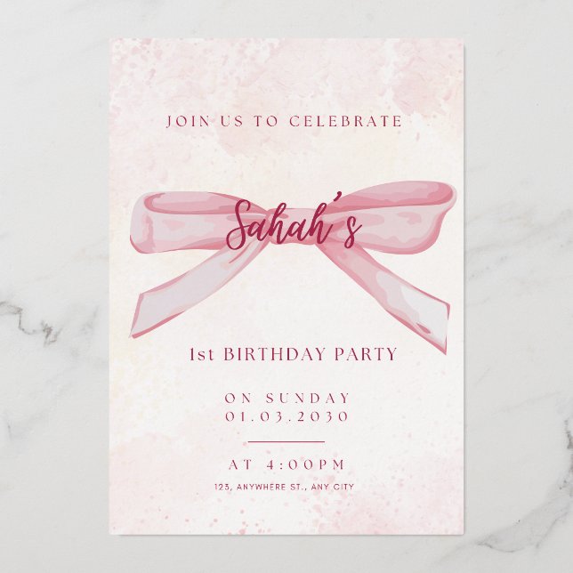 Invitation d'anniversaire vintage | Élégant & (Recto)