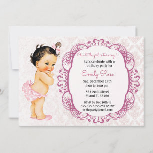 Invitation d'anniversaire vintage pour bébé