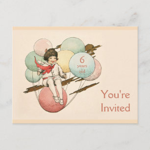 Invitation d'anniversaire Vintage sur ballons