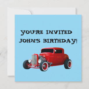 INVITATION D'ANNIVERSAIRE VOITURE CLASSIQUE