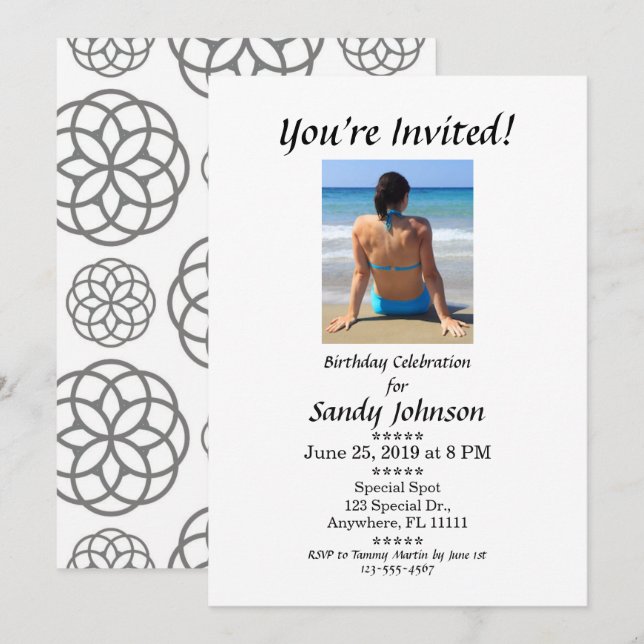 Invitation d'anniversaire Vous êtes invité Personn (Devant / Derrière)