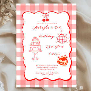 Invitation d'anniversaire Watercolor Coquette Cher