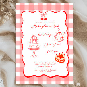 Invitation d'anniversaire Watercolor Coquette Cher