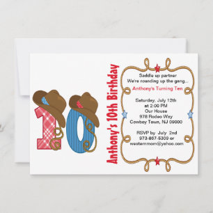 Invitation d'anniversaire Western Big Ten Boy