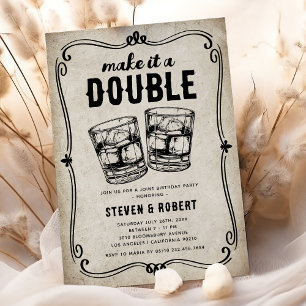 Invitation d'anniversaire Whisky Double