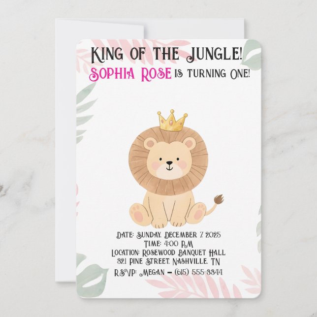 Invitation d'anniversaire Wild One Crown (Devant)