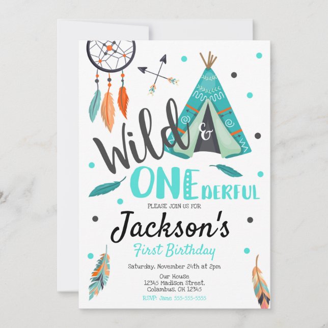 Invitation d'anniversaire Wild & ONE Dreamcatcher (Devant)