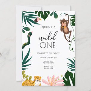 Invitation d'anniversaire Wild One Jungle