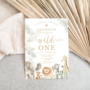 Invitation d'anniversaire Wild One Jungle Safari