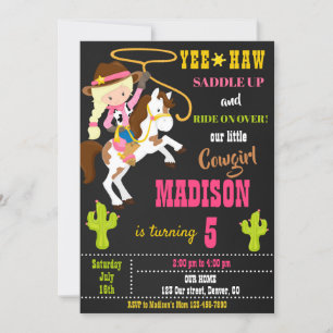 Invitation d'anniversaire Wild west rodeo party