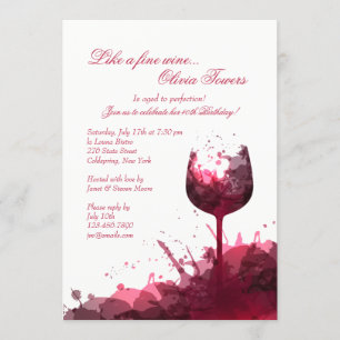 Invitation d'anniversaire Wine Splash 2