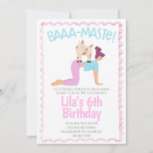 Invitation d'anniversaire Yoga Chèvre