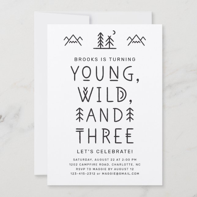 Invitation d'anniversaire Young Wild et Three Kraf (Devant)