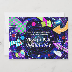 Invitation Dans les Aventures d'Alice au Pays des Merveilles 