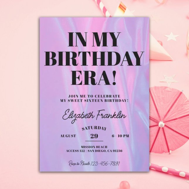Invitation Dans Mon ère d'anniversaire n'importe quel âge fêt (Créateur téléchargé)