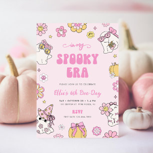 Invitation Dans Mon Ère Effrayante Fille Anniversaire Groovy