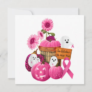 Invitation Dans October We Wear Pink Ghosts & Pumkins For Bre